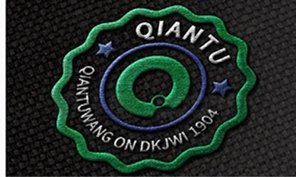 Embroidered logo customization on a bag