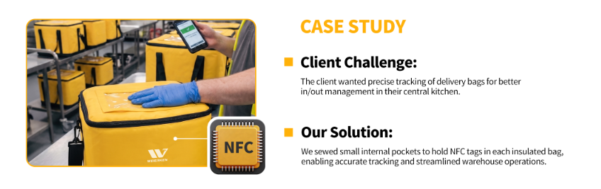 NFC-Enabled Delivery Bags for Central Kitchen Management