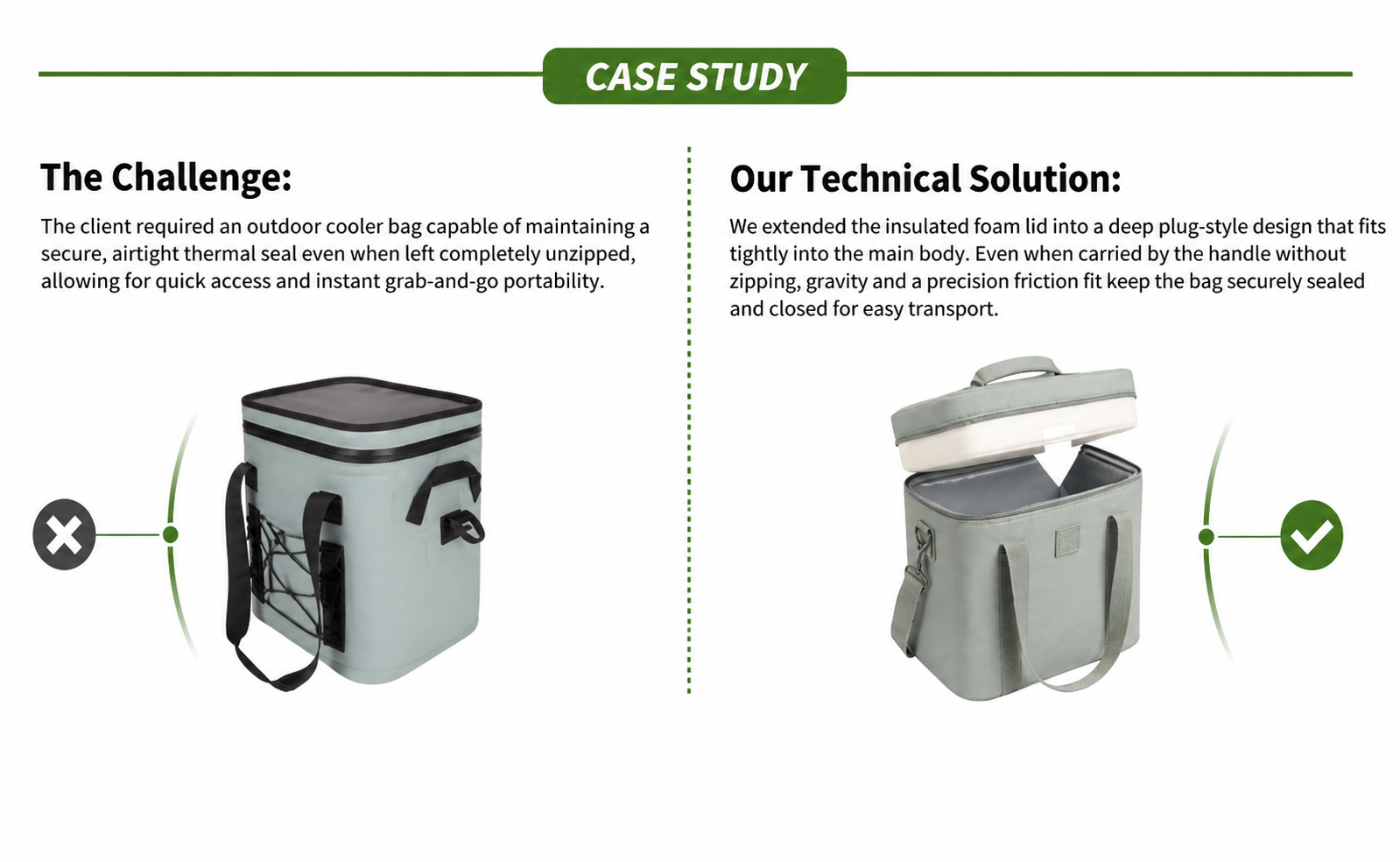 Outdoor Cooler Bag With a Zipper-Free Thermal Seal